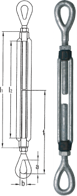 Spannschloss mit langem Spannweg 304mm, WLL 2.36t